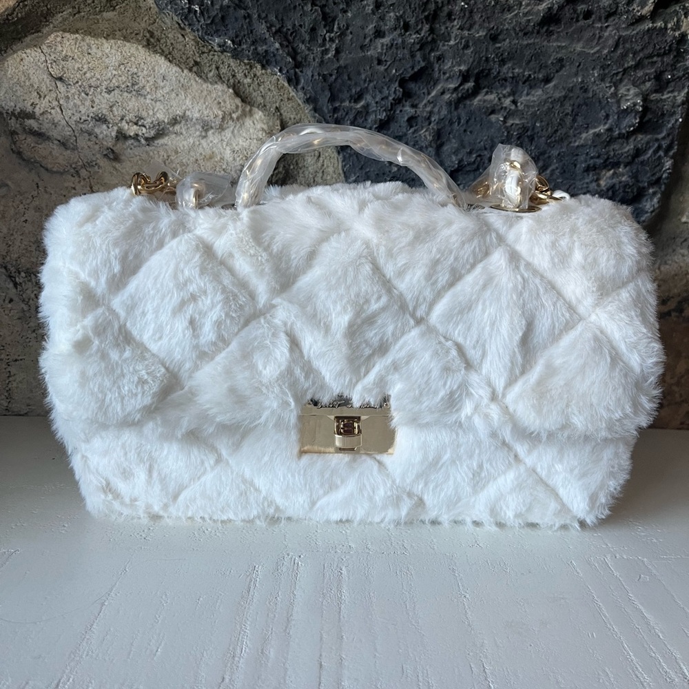 NWT Betsey Johnson quilted faux fur